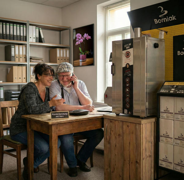 Telefonische Beratung über Räucherofen