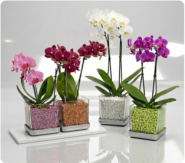 Colomi Care Pflanztopf und Orchideengranulat