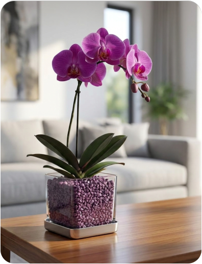 Colomi Care Pflanztopf und Orchideengranulat